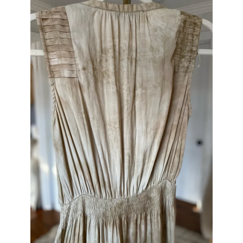 Madison Grey Maxi Dress Marbled Tie Dye Smocked Quiet Luxury‎ Wedding Date Event